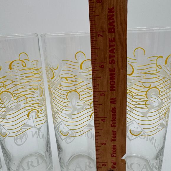 Set/4 Libbey Bacardi Limon Rum Tall Boy Rocks Cocktail Collins Drink Glasses - Picture 3 of 7